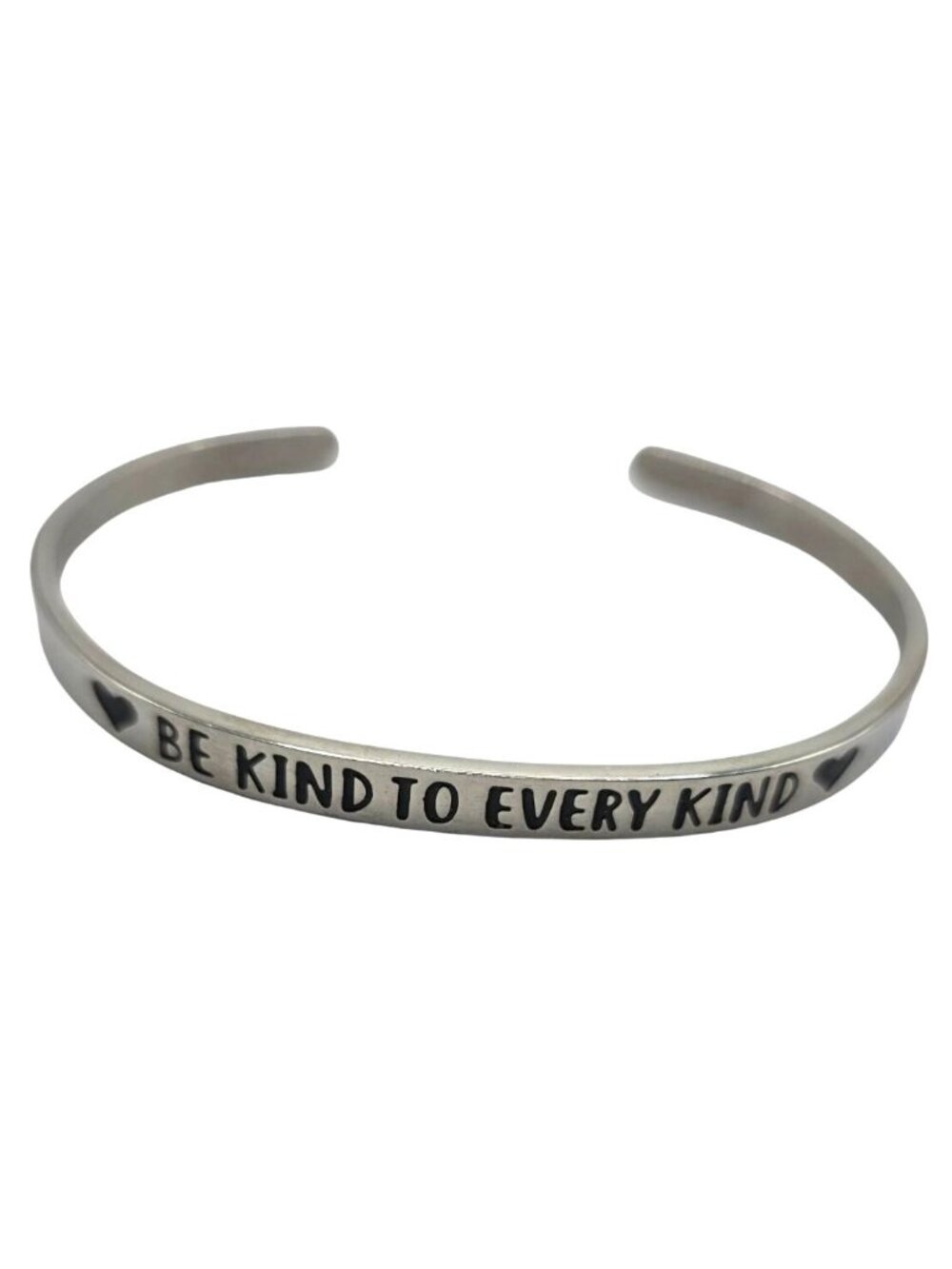 Silver Tone Cuff Bracelet Be Kind To Every Kind Inspirational womens jewelry